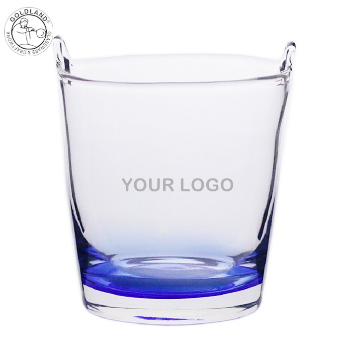Glass Ice Bucket With Handles Champagne Cooler Barware