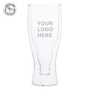 Upside Down Double Wall Beer Glass Insulated Beer Mug