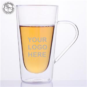 Insulated Borosilicate Glass Coffee Cups With Handle