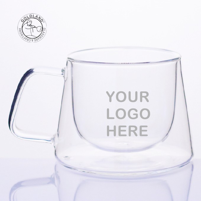 Insulated Borosilicate Glass Coffee Mug With Handle