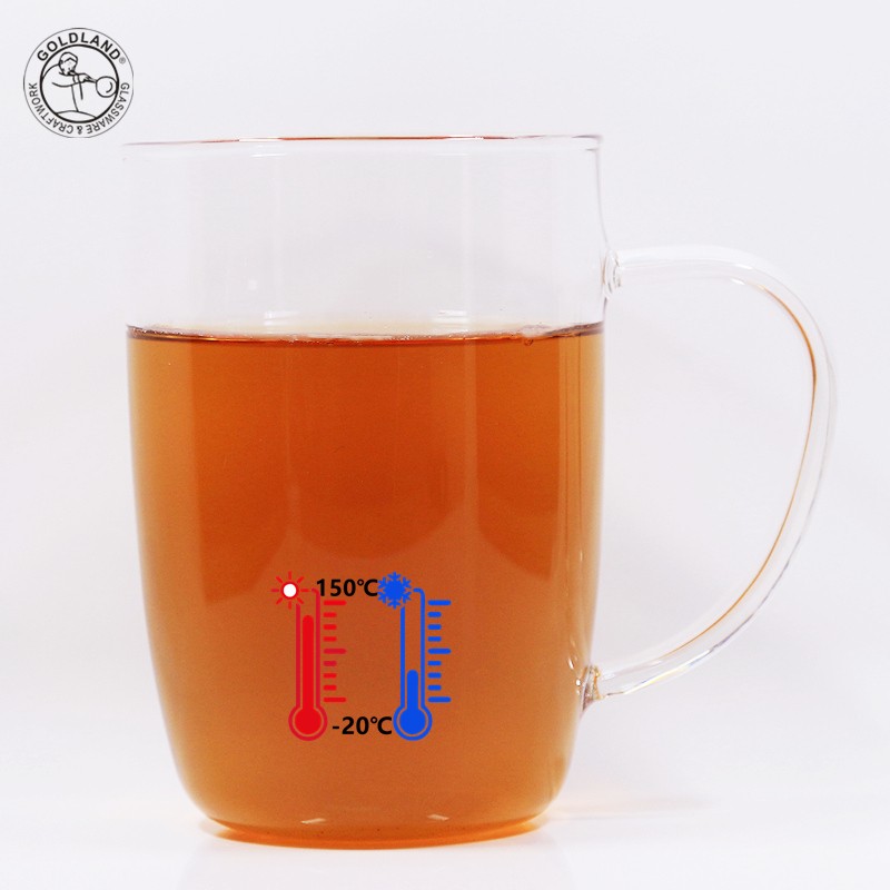 Borosilicate Glass Tea Mug Hot Beverages Cup With Handle