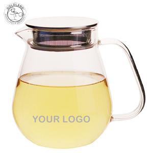 Bollitore per tè in vetro trasparente resistente al calore con filtro