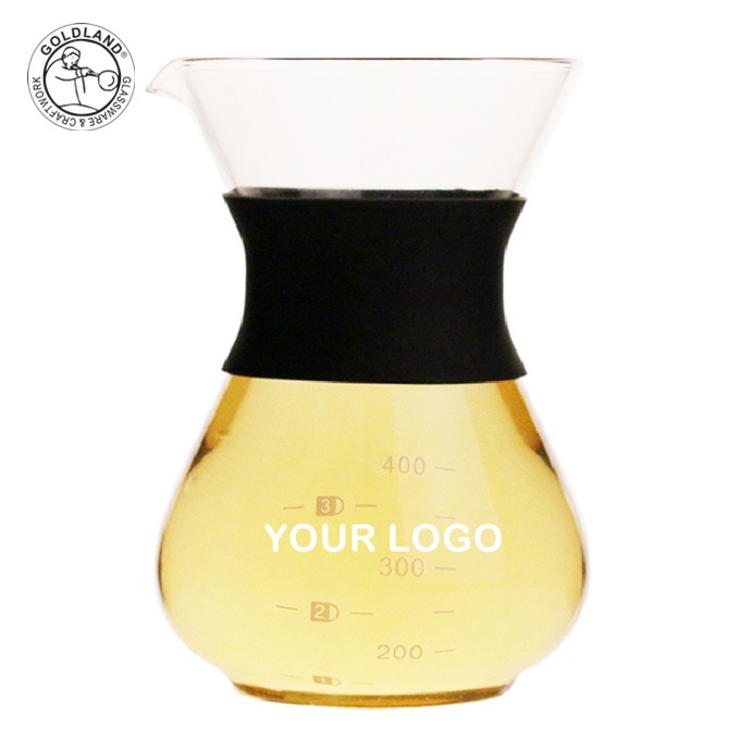 Clear Borosilicate Glass Carafe Coffee Pot With Sleeve