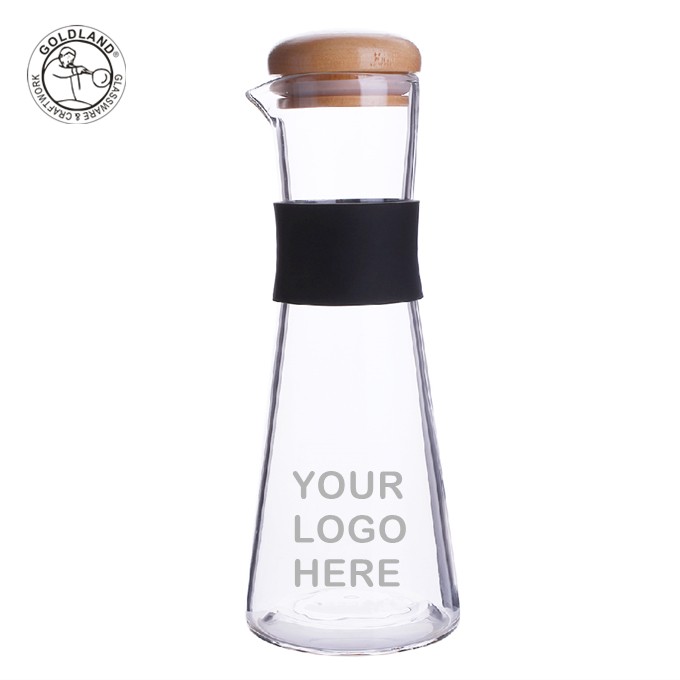 Large Borosilicate Glass Water Carafe With Bamboo Lid