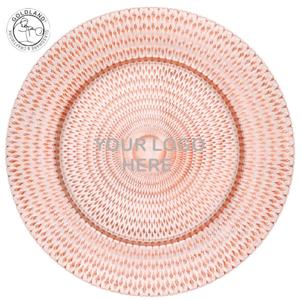 13 Inch Gold Round Glass Decor Dinner Charger Plate
