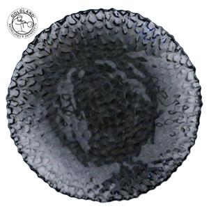 لوحة ديكور زجاج بركاني دائري أسود اللون