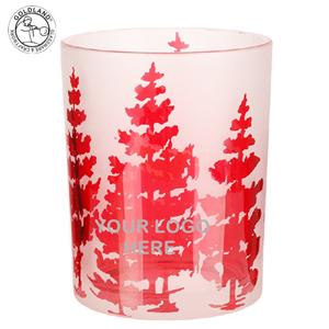 Christmas Frosted Glass Round Votive Candle Holder