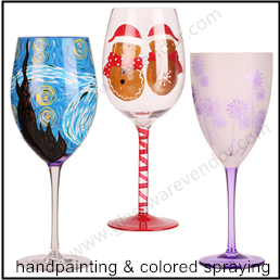 blue teardrop crystal glass goblet