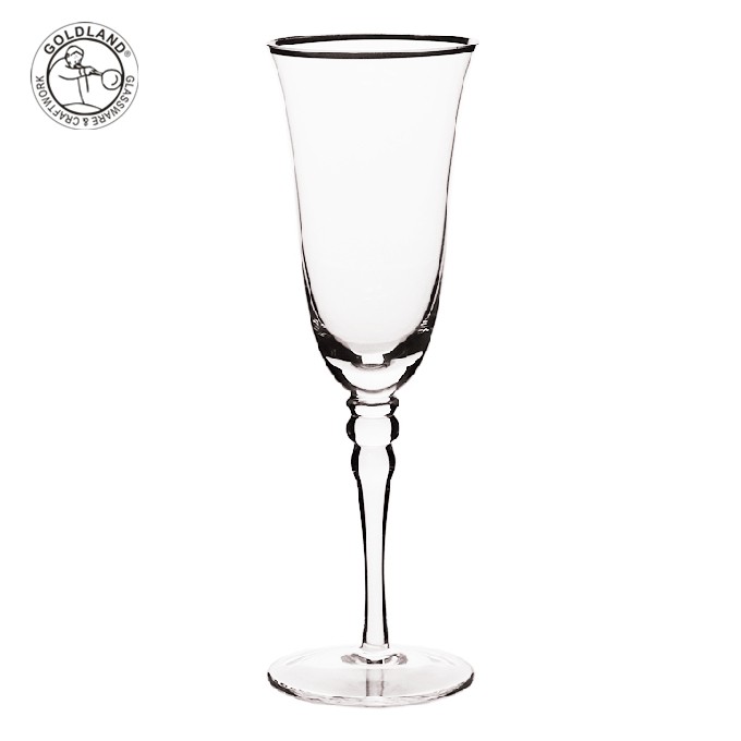 Crystal Tulip Champagne Flutes Glass With Gold Rim