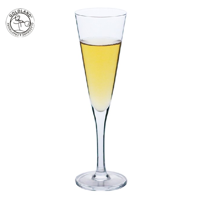 Copa de flauta de champán en forma de V de cristal sin plomo