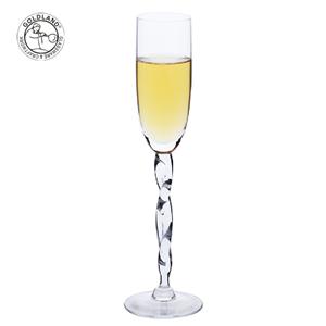 Copo para taça de champanhe com haste trançada exclusiva soprada à mão