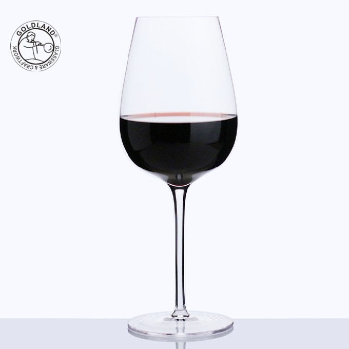 Handgeblasenes großes klares Kristall Bordeaux Weinglas