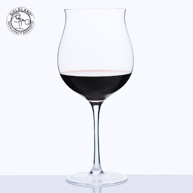Bicchiere da vino Tulip in cristallo a stelo lungo soffiato a mano