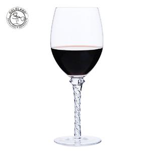 Bicchiere da vino rosso con stelo in cristallo soffiato a mano