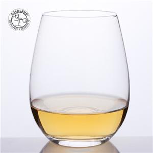 Goldland Clear Crystal Stemless Red White Wine Glass