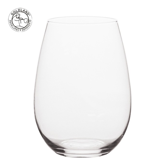 Goldland Clear Crystal Stemless Red White Wine Glass