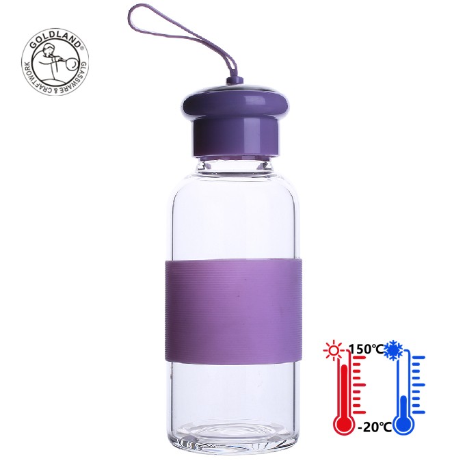 Glaswassertrinkflasche mit auslaufsicheren Kappen