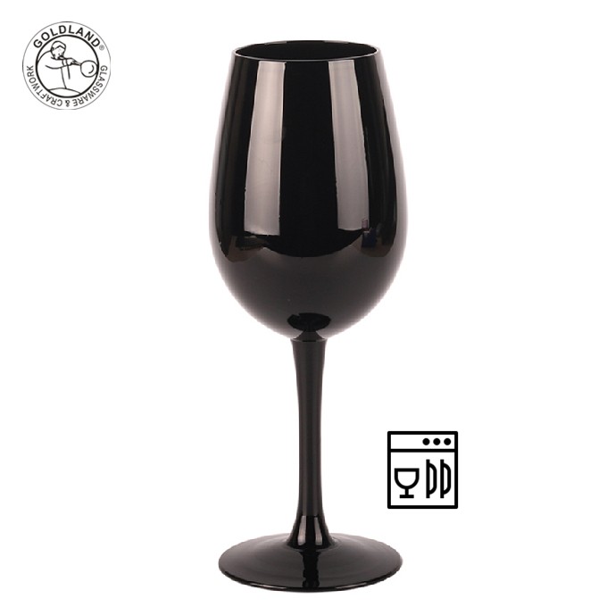 Bicchieri da degustazione di vino rosso ciechi in vetro colorato nero