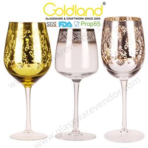 Electroplated Metal Gold Silver Wine Glass Goblets