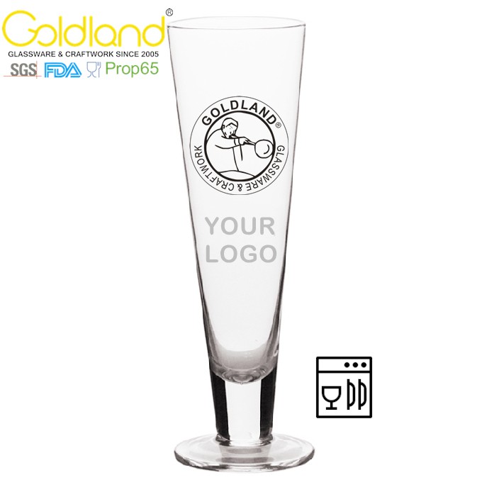 Clear Footed Pilsner Beer Glass Tall Pub Glasses