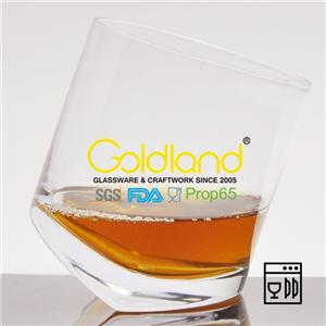 Gobelets en verre à whisky en cristal à bascule inclinables uniques