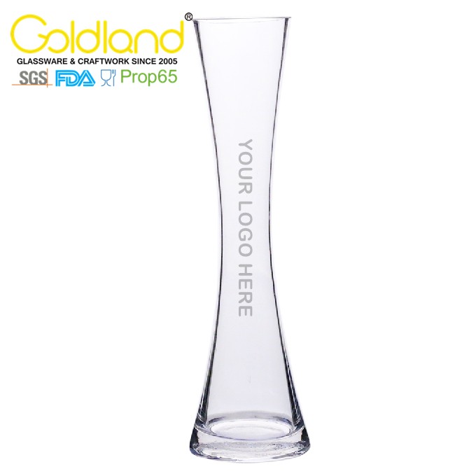 定制透明玻璃花瓶沙漏形玻璃单个插花瓶