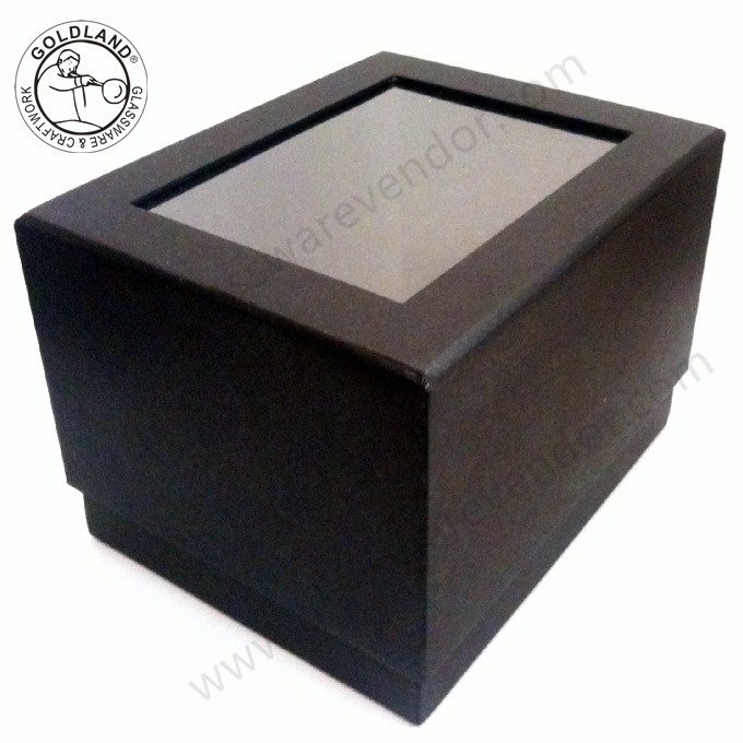 Passen Sie schwarze Papier-Geschenkbox mit PVC-Fenster an