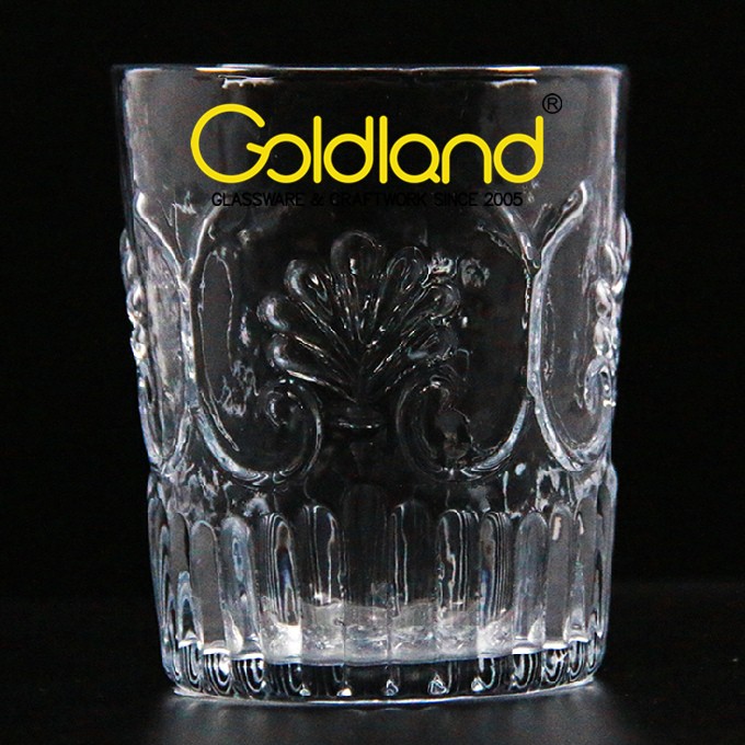 复古浮雕玻璃水杯北欧透明玻璃杯定制