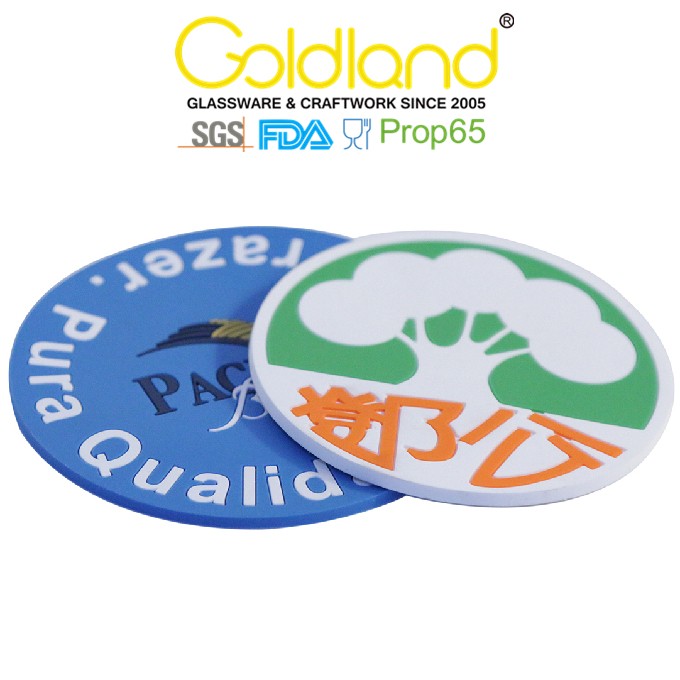 Round Colorful Soft PVC Coaster Silicone Cup Pad