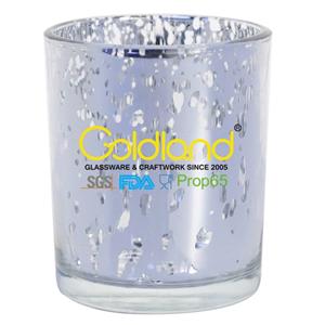 Vaso de cristal del candelero votivo de cristal plateado moteado