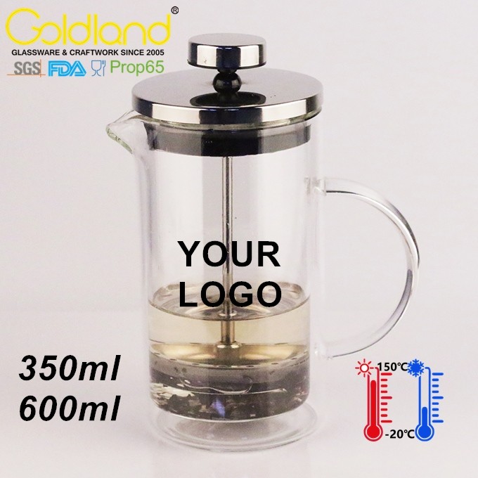 Double Wall Glass Insulated French Press Coffee Maker