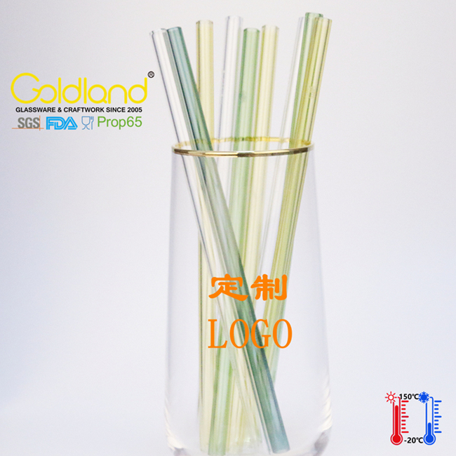 Colored Borosilicate Glass Straws Clear Drinking Straws