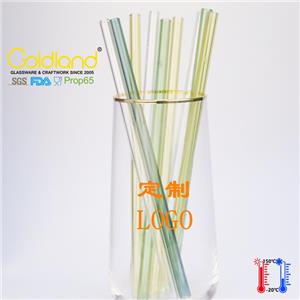 Pajitas de vidrio de borosilicato de colores Pajitas para beber transparentes