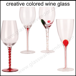 hand blown crystal burgundy wine glass