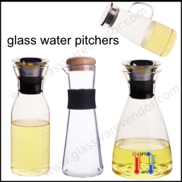borosilicate glass water carafe with lid