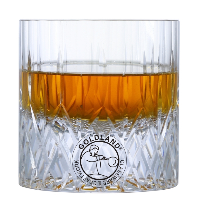 Bicchiere da whisky in cristallo lavorato a mano in vetro Rocks tagliato a mano