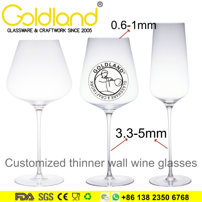 custom thinner wall wine glass