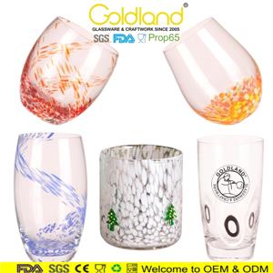 Custom Colored Drinking Glasses Handmade Vintage Highball Glasses