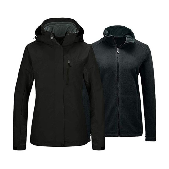 Black 3 In 1 Jacket With Primaloft