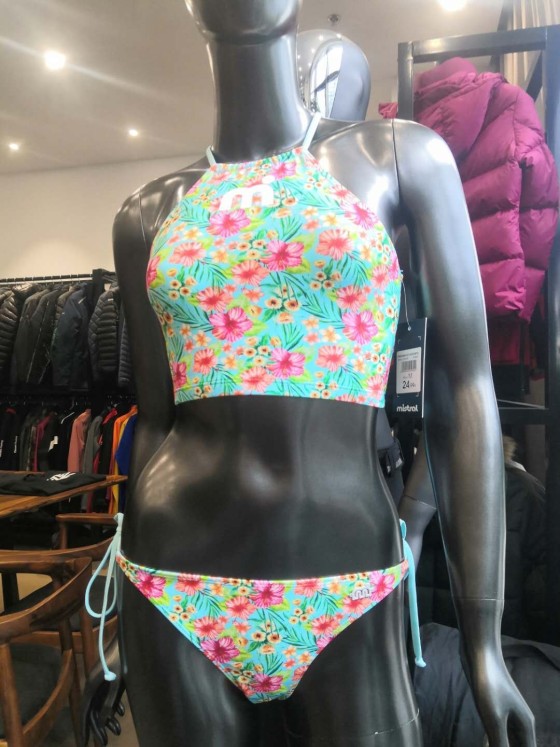 бикини с завязками на шее с цветочным принтом