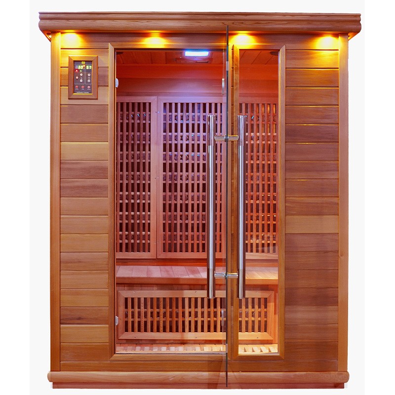 Sauna a infrarossi in carbonio per tre persone con tormalina