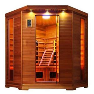 Sauna infrarouge d'angle en céramique pour quatre personnes