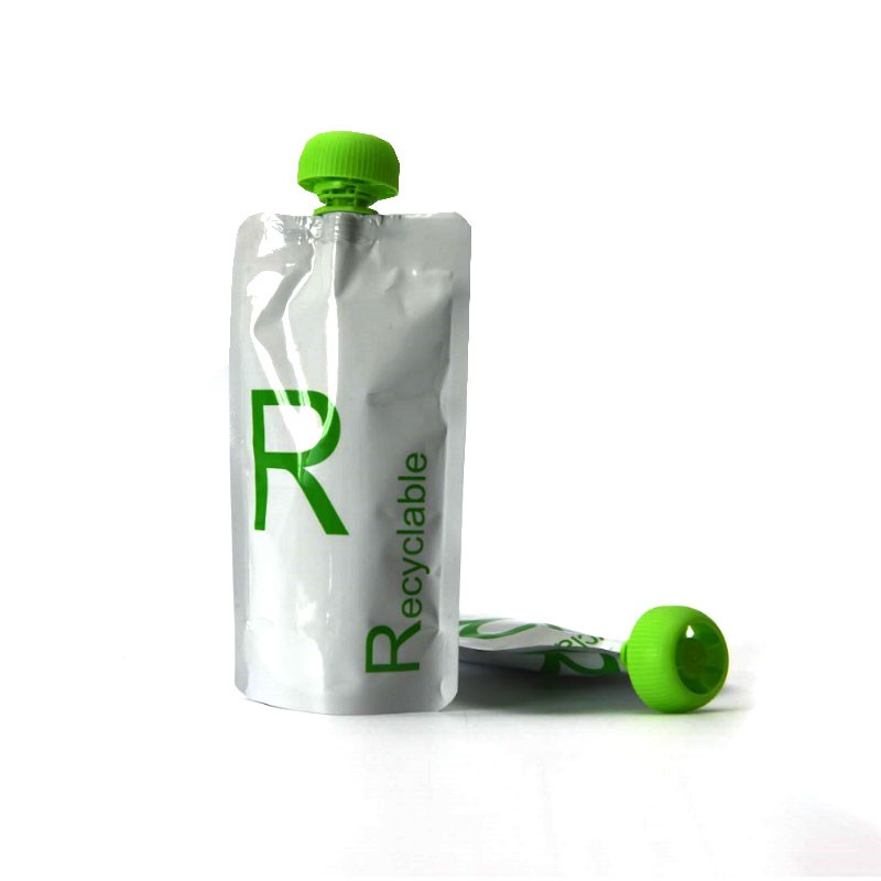 Spouted Liquid Stand Up Pouches In Recyclable Packaging Materials