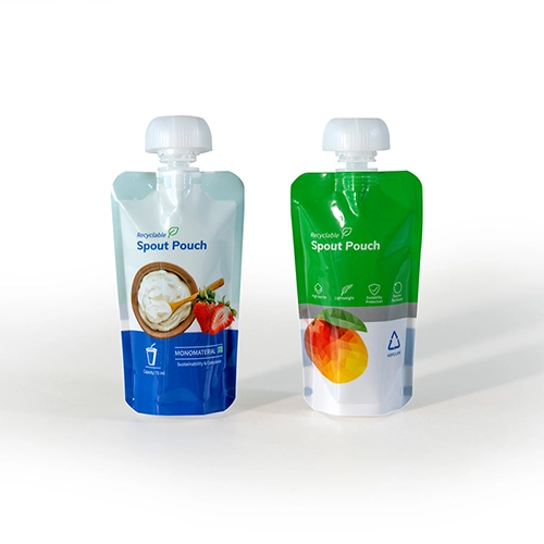 Spouted Liquid Stand Up Pouches In Recyclable Packaging Materials