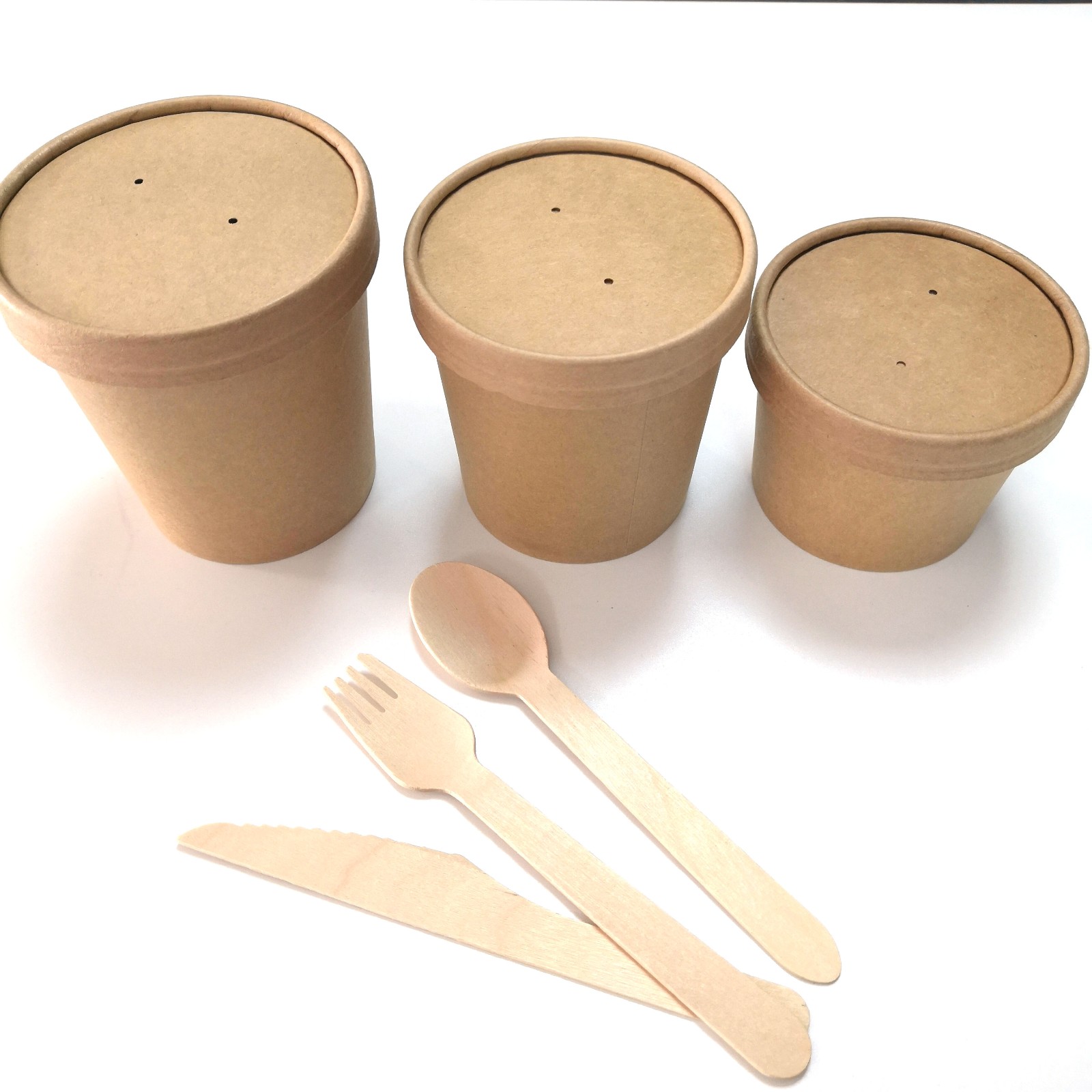 Download High quality China Disposable Kraft Paper Soup Cup Hot Soup Bowl With Lid factory wholesale ...