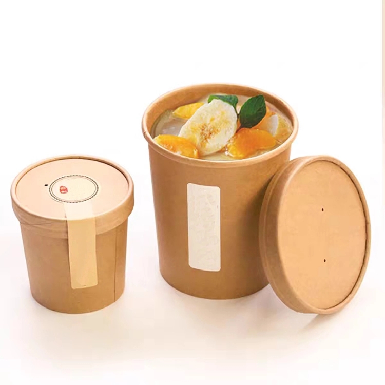 Download High quality Top Quality Cheap Disposable Take Away Kraft Paper Soup Bowl With Lid factory ...