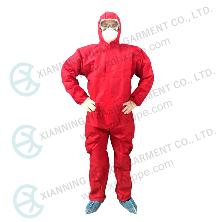 disposable nonwoven colorful sms coverall 