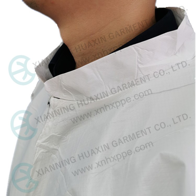 Microporous Gowns With Double Collars For Cleanroom, Lab, Pharmaceuticals Factory