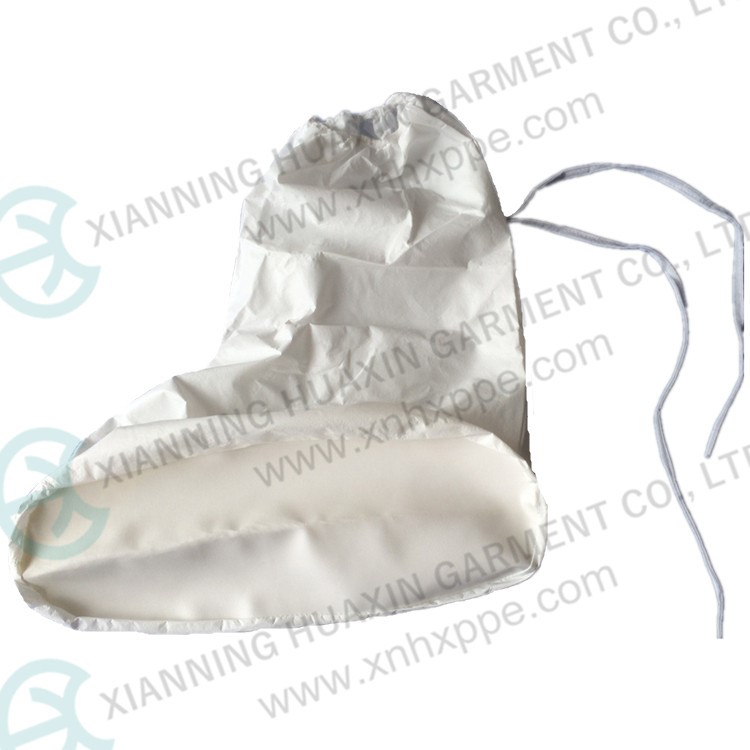 White microporous non-woven protective bootcover with PVC anti-slip sole Factory