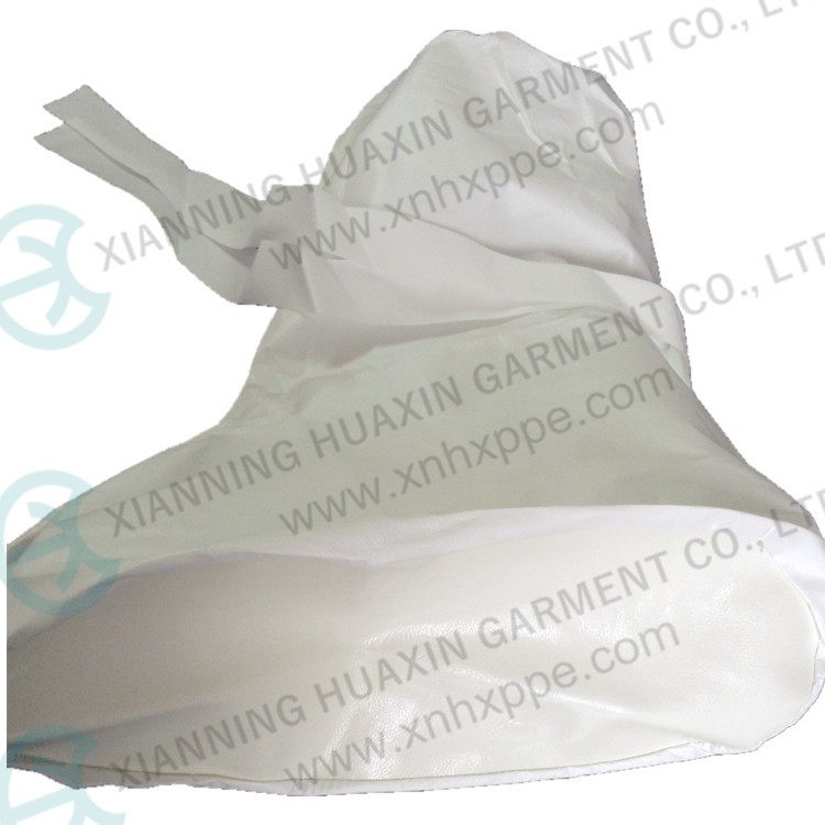 White microporous non-woven protective bootcover with PVC anti-slip sole
